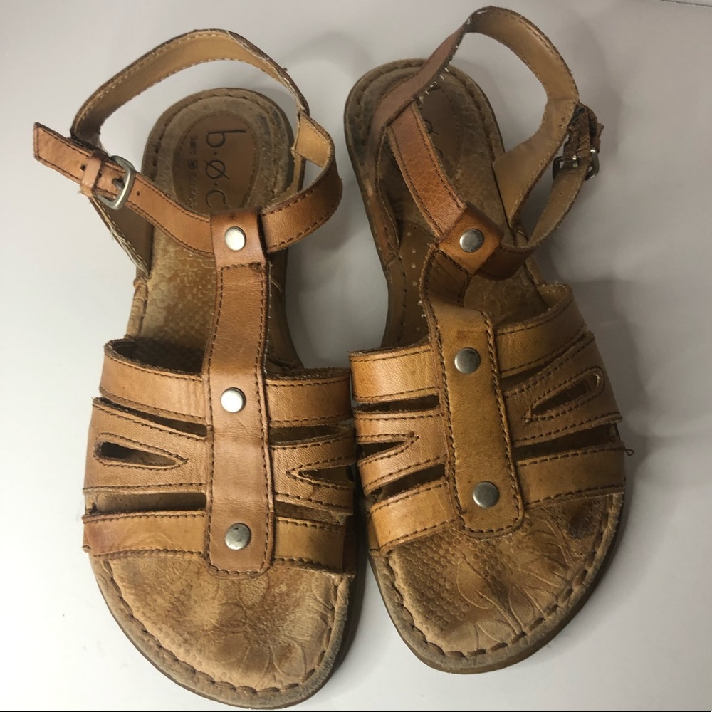 Born b.o.c. Leather Sandals Tan Size 7